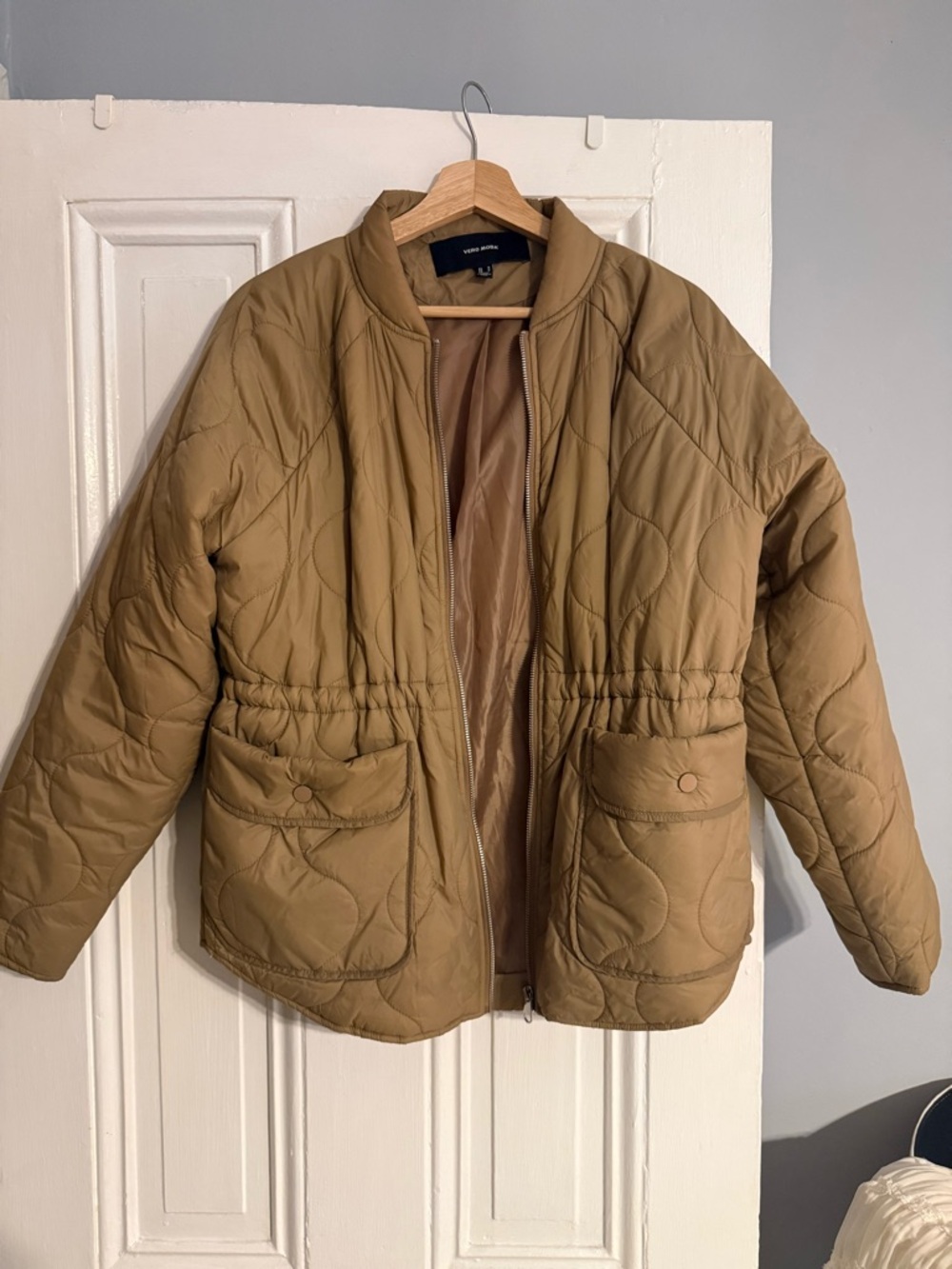 Vero Moda Quilted Puffer Jacket - Camel Brown